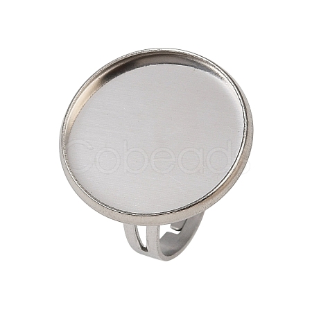 304 Stainless Steel Cuff Ring Components LS-STAS-D372-06P-07-1