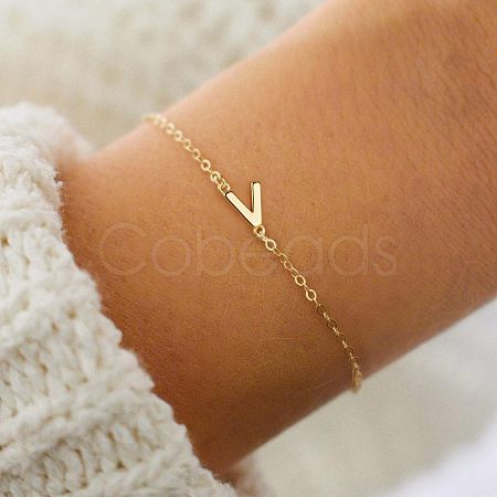 Simple Style Alloy Letter Link Bracelets WG5F19A-20-1