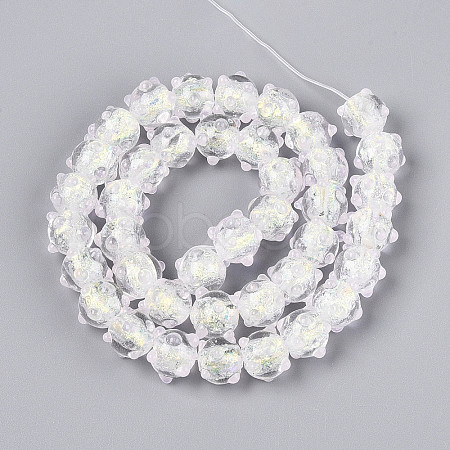 Handmade Foil Lampwork Beads Strands FOIL-T008-02H-1