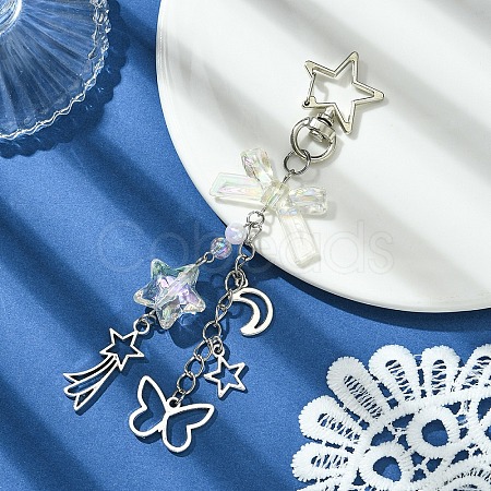 Butterfly Star Acrylic & Alloy Pendant Decoration KEYC-YW00145-04-1