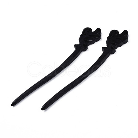 Vintage Schima Wood Hair Sticks Findings OHAR-N008-03-1