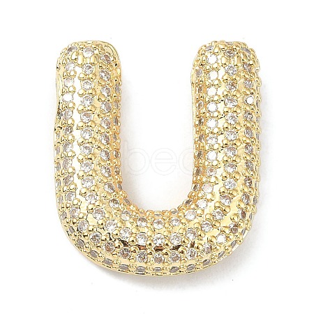 Rack Plating Brass Micro Pave Cubic Zirconia Pendants KK-Q790-01U-G-1