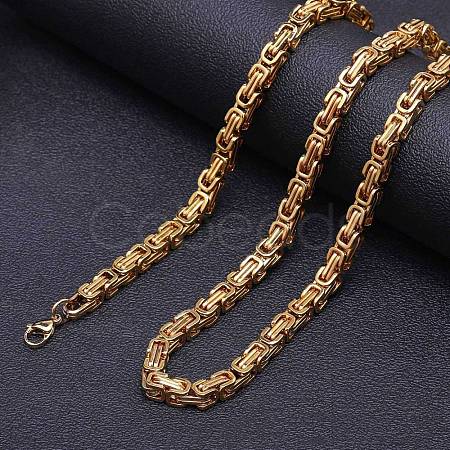 Stainless Steel Byzantine Chains Necklaces for Men FS-WG56795-41-1