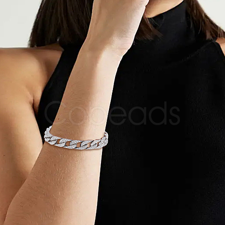 1Pc Alloy Leaf Link Chain Bracelets for Women BJEW-LP0001-63-1