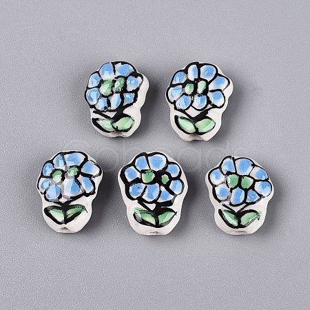 Handmade Porcelain Ceramic Beads PORC-Q005-08D-1
