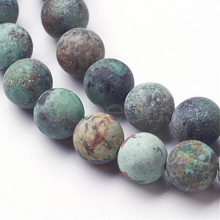 Natural African Turquoise(Jasper) Bead Strands G-G957-25-6mm-1