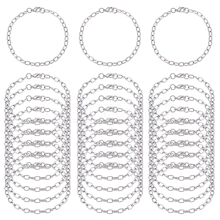 30Pcs Iron Cable Chain Bracelets IFIN-ME0001-34P-1