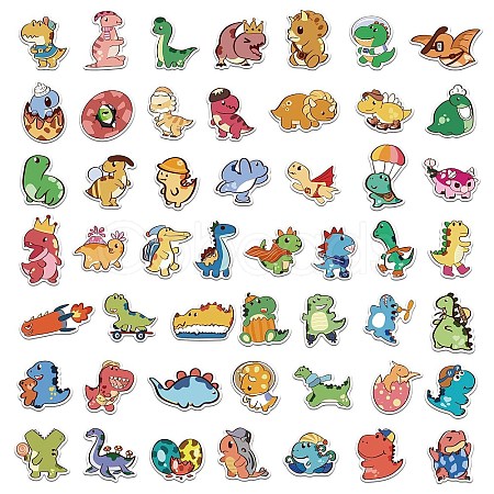 50Pcs Dinosaur PVC Sticker Labels STIC-E006-04-1