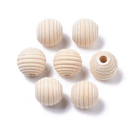 Unfinished Natural Wood Beads WOOD-R266-05-1