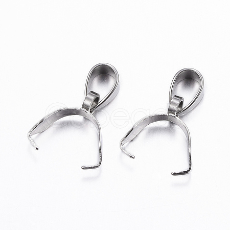 Tarnish Resistant 304 Stainless Steel Pendant Pinch Bails STAS-G179-08P-1