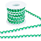 Gorgecraft 15M Polyester Wavy Fringe Trim Ribbon, Two Tone Wave Bending Lace Trim, for Clothes Sewing and Art Craft Decoration, White, Spring Green, 1/4 inch(8mm), about 16.40 Yards(15m)/Roll