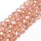 Electroplate Glass Beads Strands, AB Color Plated, Faceted, Rondelle, Misty Rose, 6x5mm, Hole: 1mm, about 84~85pcs/strand, 16.34~16.54 inch(41.5~42cm)