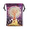 Velvet Jewelry Drawstring Pouches, Rectangle Gift Bags for Tartot Cards Storage, Tree of Life Pattern, 18x14cm