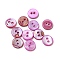 Freshwater Shell Buttons, 2-Hole, Flat Round, Orchid, 9x1~2mm, Hole: 1.5mm