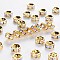 Brass Grade A Rhinestone Spacer Beads, Golden Plated, Rondelle, Nickel Free, Crystal AB, 6x3mm, Hole: 1mm