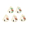 Alloy Enamel Pendants, House Charm, Golden, Mixed Color, 19.5x17x1.4mm, Hole: 2mm