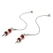 Natural Carnelian Pointed Dowsing Pendulums, with Rack Plating Platinum Brass Findings, Long-Lasting Plated, Lead Free & Cadmium Free, Cone, 235mm