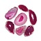 Natural Agate Pendants, Agate Slices, Dyed & Heatsd, Nuggets, Medium Violet Red, 48~105x39~68x4~7mm, Hole: 1.8~2mm, about 25pcs/1000g