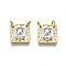 Brass Charms, with Jump Ring, Nickel Free, Square, Religion, Real 18K Gold Plated & Platinum, 12x12x2mm, Hole: 3mm