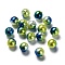 Rainbow ABS Plastic Imitation Pearl Beads, Gradient Mermaid Pearl Beads, Round, Dark Blue, 4x3.5mm, Hole: 1.2mm, about 18000pcs/500g