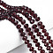 Glass Beads Strands, Faceted, Rondelle, Purple, 8x6mm, Hole: 1mm, about 63~65pcs/strand, 39~40cm