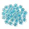 UV Plating Rainbow Iridescent Transparent Acrylic Beads, Two Tone, Flower, Deep Sky Blue, 15.5x16x9mm, Hole: 3mm