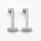 Tarnish Resistant 304 Stainless Steel Pendants, Stainless Steel Color, Letter, Letter.L, 13x6x3mm, Hole: 1.8mm