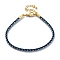 Polyester Cord Braided Bracelet Makings, with Stainless Steel Claw Lobster Clasps, Brass Findings, Long-Lasting Plated, Blue, 7-3/8 inch(18.8cm)