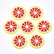 PVC Plastic Cabochons, Lemon, Red, 25x2mm