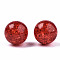 Transparent Crackle Acrylic Round Beads Strands, No Hole, Dark Red, 12mm