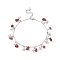 Natural Red Jasper Chips & Butterfly Charms Anklet, 304 Stainless Steel Jewelry for Women, 9~9-1/8 inch(22.8~23cm)