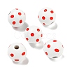 Printed Wood European Beads WOOD-G022-18H-1