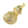 Brass Micro Pave Clear and Green Cubic Zirconia Pendants KK-H279-02G-2