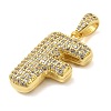 Brass Micro Pave Cubic Zirconia Pendants KK-E061-03G-06-2