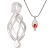 1Pc 925 Sterling Silver Bead Cage Pendants STER-HS0001-21-1