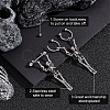 4Pcs 2 Style Stainless Steel Skeleton Skull Dangle Hoop Earrings for Women EJEW-AN0002-52-3