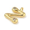 Rack Plating Brass Micro Pave Cubic Zirconia Pendants KK-A200-24G-Z-2