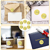 12 Sheets Self Adhesive Gold Foil Embossed Stickers DIY-WH0451-021-4