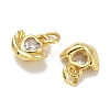 Brass Pave Clear Cubic Zirconia Charms CU-CBA6E4E-19G-E-2