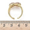 Brass Micro Pave Cubic Zirconia Cuff Rings RJEW-H256-14G-02-5