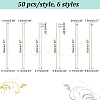 300Pcs 6 Styles 304 Stainless Steel Head Pins & Eye Pins Sets STAS-PH0004-88-2