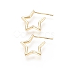 Brass Stud Earrings EJEW-F245-02G-1