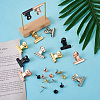 40 Sets 4 Colors Iron Clips and Round Head Drawing Pins AJEW-TA0002-01-4