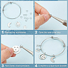 BENECREAT DIY Moon & Star Charm Bangle Making Kit DIY-BC0004-64-5