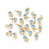 Brass with Single Cubic Zirconia Charms ZIRC-F095-03G-01-1