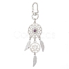 Alloy Woven Web/Net with Feather Pendant Decorations HJEW-TA00191-1