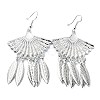 Silver Alloy Chandelier Earrings EJEW-D092-02A-S-1