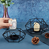 2Pcs 2 Style Iron Hollow Candle Holder AJEW-PH0001-59EB-5