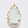 Brass Glass Pendants KK-O105-01KCG-E-1