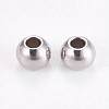 Tarnish Resistant 304 Stainless Steel Smooth Round Spacer Beads STAS-M006-01C-2